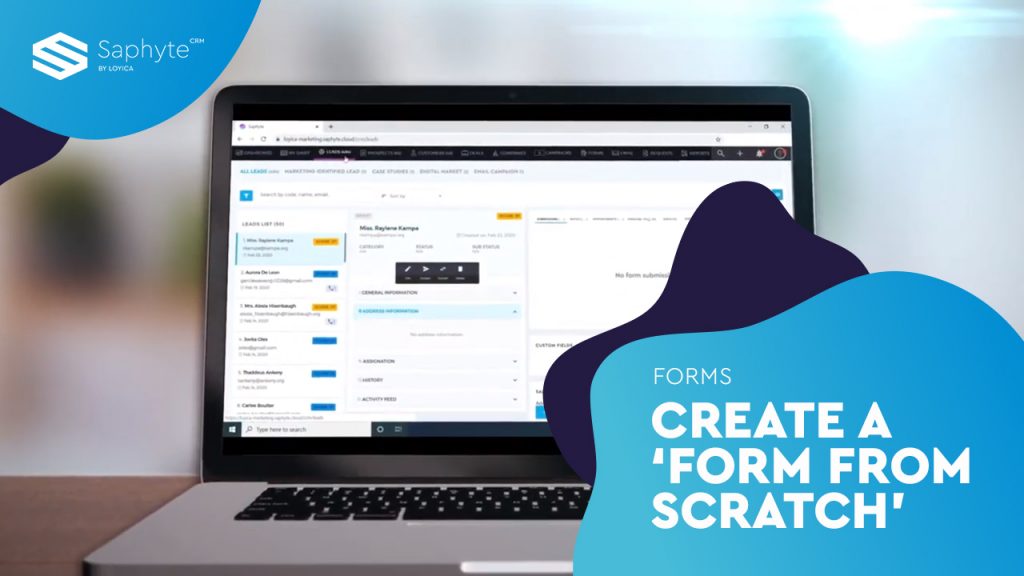 Create a form from scratch