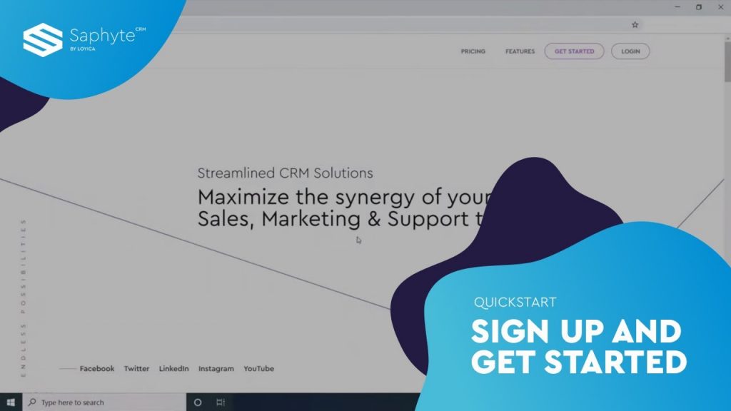 Sign up and get strated